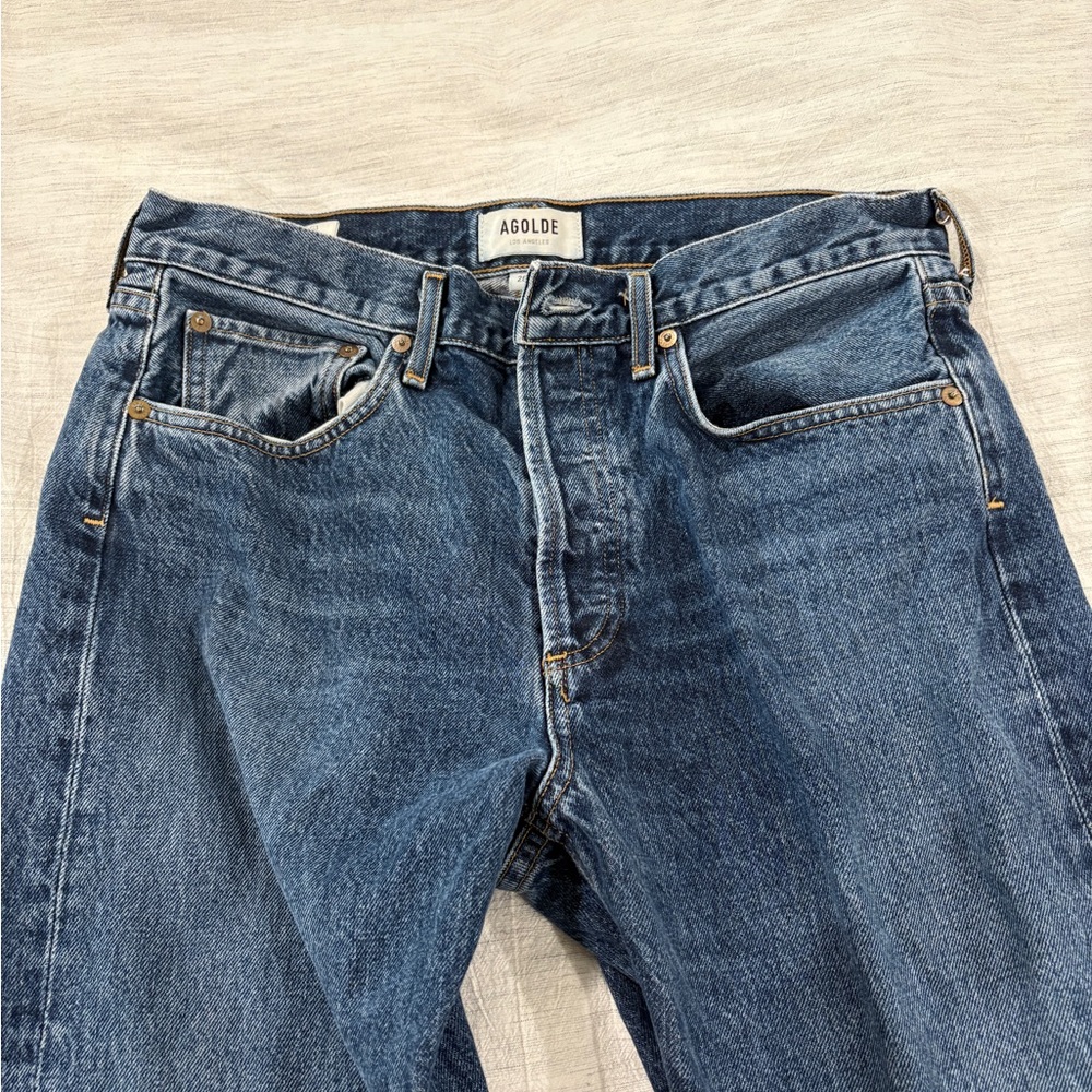 Agolde Blue Straight Leg Jeans Classic Style